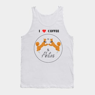 I love coffee and Akita dog Tank Top